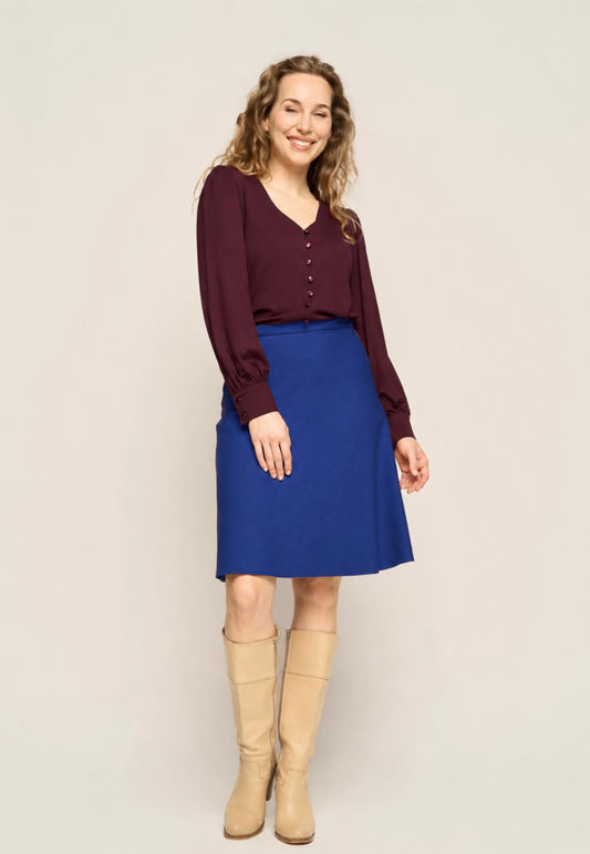 Rok Blauw-A Line Skirt Regal Punty (Fairtrade)