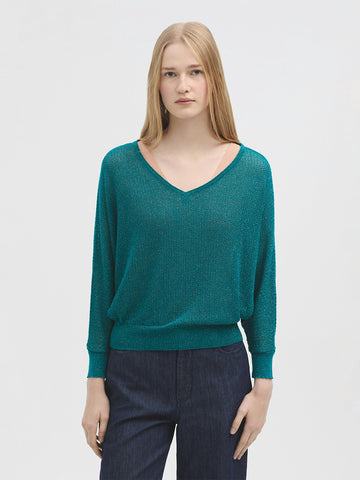 Trui Glitter-Shiny Bat Sleeve Sweater