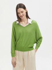 Trui Glitter-Shiny Bat Sleeve Sweater