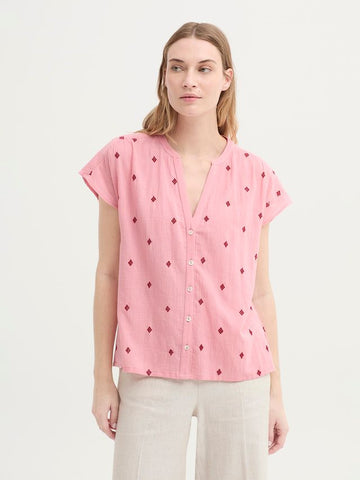 Bloes Roze-Diamand Embroidery Blouse