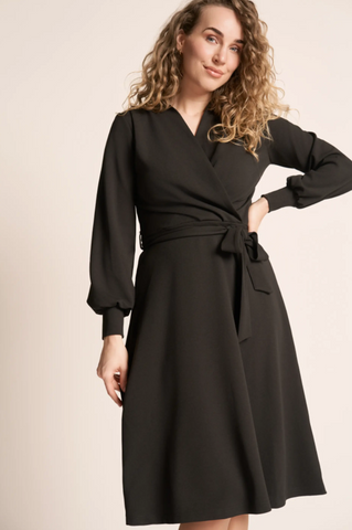 Jurk Zwart-Crossover Dress