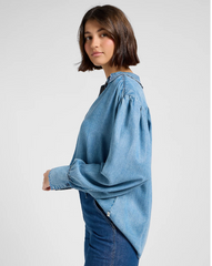 Bloes Denim-Statement Collar Shirt