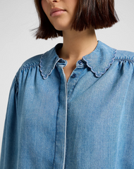 Bloes Denim-Statement Collar Shirt