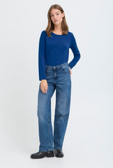 Top Blauw Glitter-Rebel LS