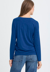 Top Blauw Glitter-Rebel LS