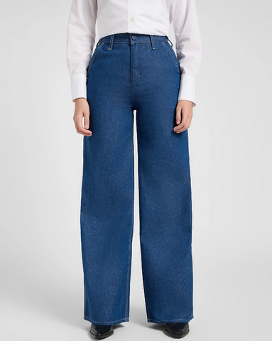 Jeans Blauw Wijd-Stella Flap Pocket