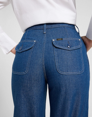 Jeans Blauw Wijd-Stella Flap Pocket