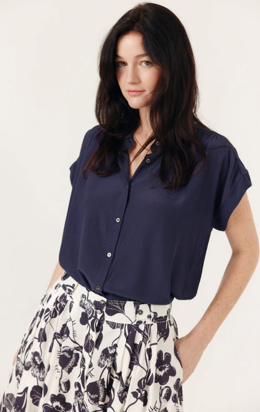 Bloes Blauw-Chemise Caressa