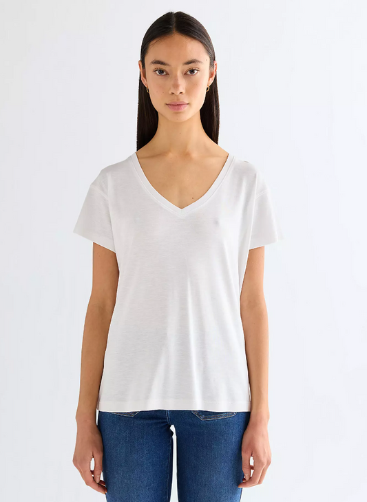 T-Shirt Wit-Easy V-Neck