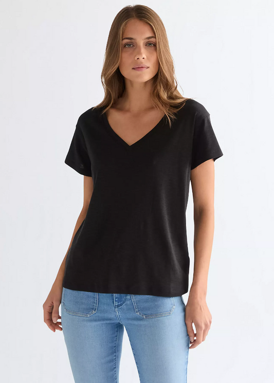 T-Shirt Wit-Easy V-neck