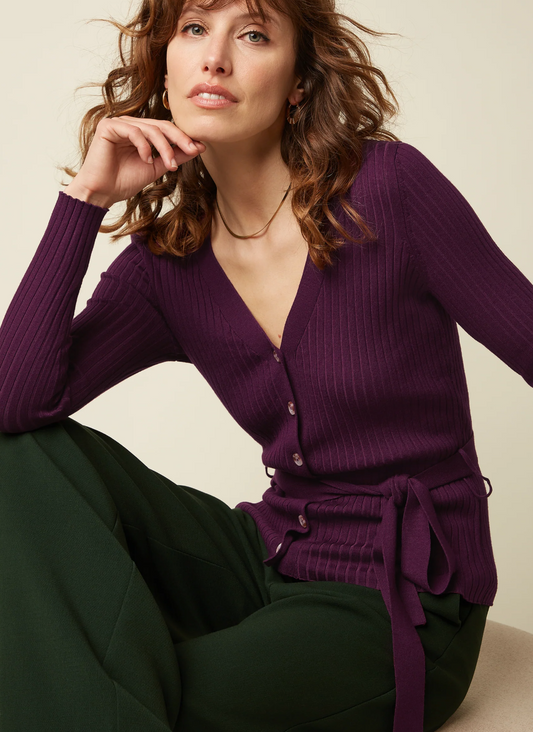 Vest Paars-Mila Match Cardi