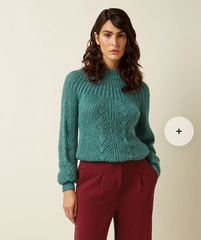 Trui Turquoise-Joanie Raglan Top Orcia