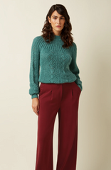 Trui Turquoise-Joanie Raglan Top Orcia