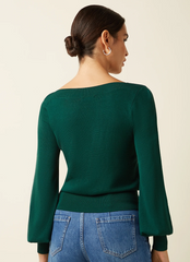 Trui Groen-Audrey Bell Top Azzy