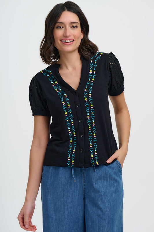 Bloes Zwart-Elsie Jersey Top