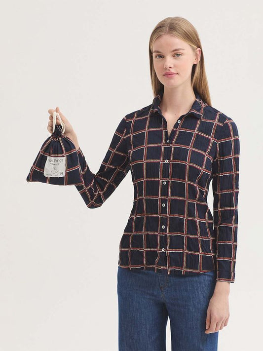 Bloes Print-Dotted Checked Basic Shirt