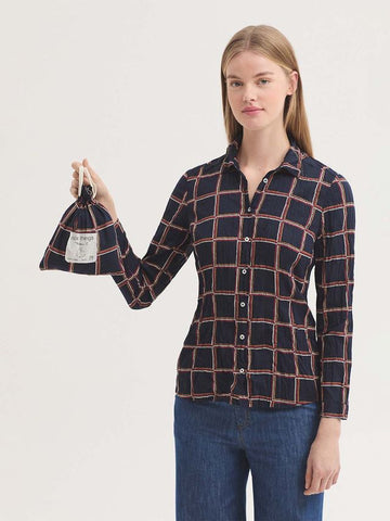Bloes Print-Dotted Checked Basic Shirt