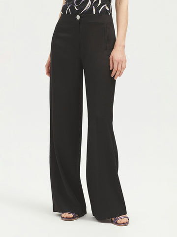 Broek Zwart-Long Tencel Linen Pants