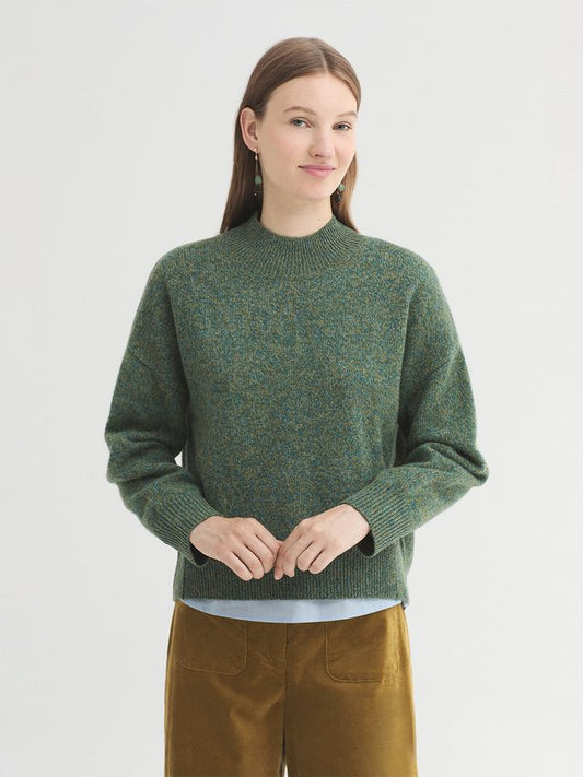 Trui Groen-Wide High Neck Sweater
