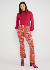 Broek Bloem-Easy Flared All The Leaves Trousers (Gots Organic)