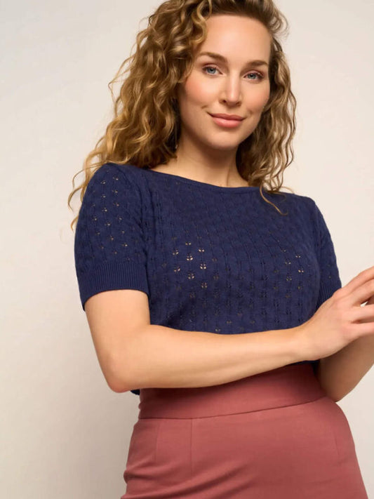 Top Blauw-Ella Knit Top (Fairtrade)