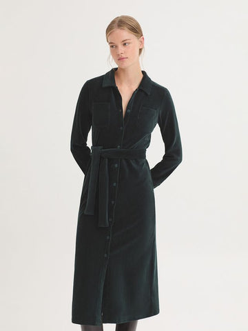 Jurk Groen-Micro Curduroy Dress
