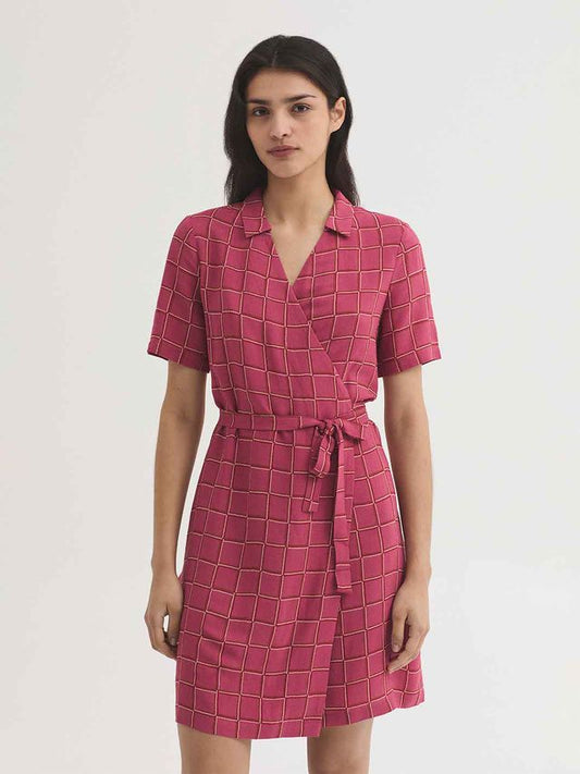 Jurk Print-Dotted Check Dress
