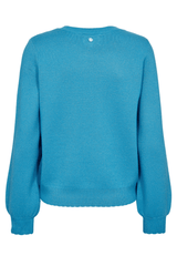 Trui Turquoise-Nubir Solid Pullover