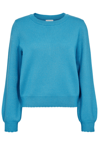 Trui Turquoise-Nubir Solid Pullover