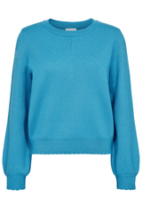 Trui Turquoise-Nubir Solid Pullover