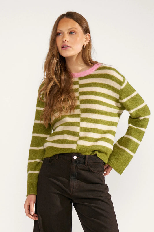 Trui Groen-Nuriette Block Pull