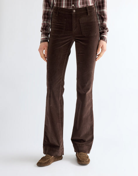 Broek Rib Bruin-Flare Torte Pant