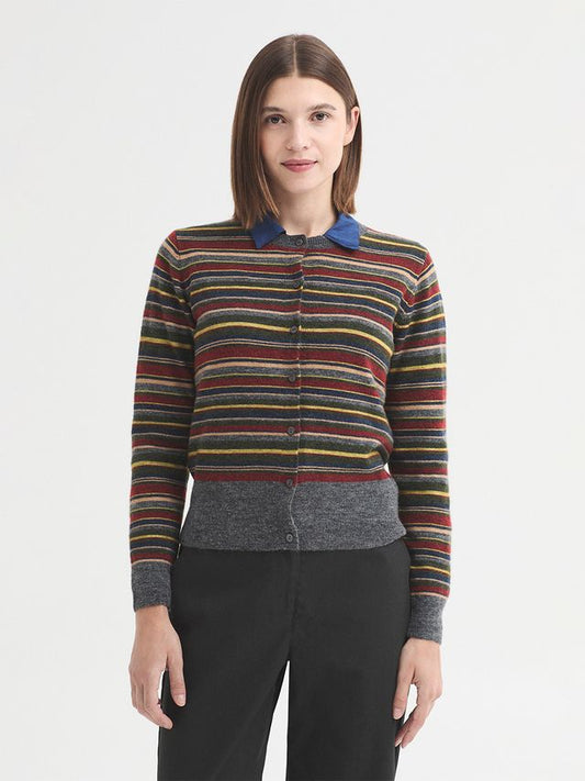 Vest Streep-Multi Striped Cardigan