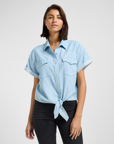 Bloes Jeans-Cropped Tied Western Shirt