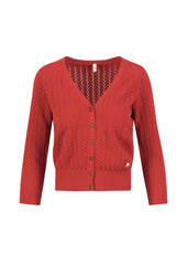 Vest Rood-Sweet Petite Red Pigtail Cardigan(Gots Organic)